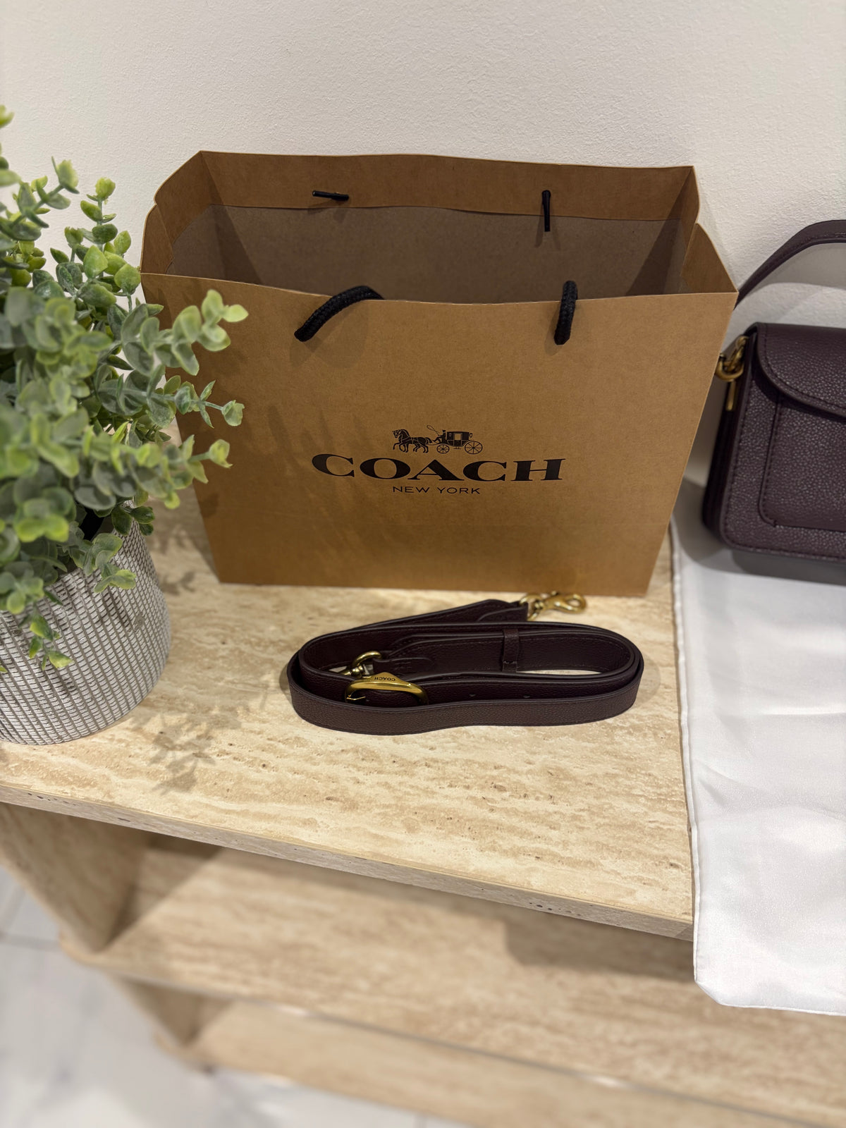 Sac à main Coach pebble tabby Marron