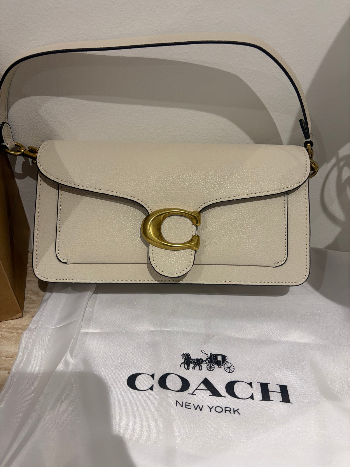 Sac à main Coach Blanc pebble tabby
