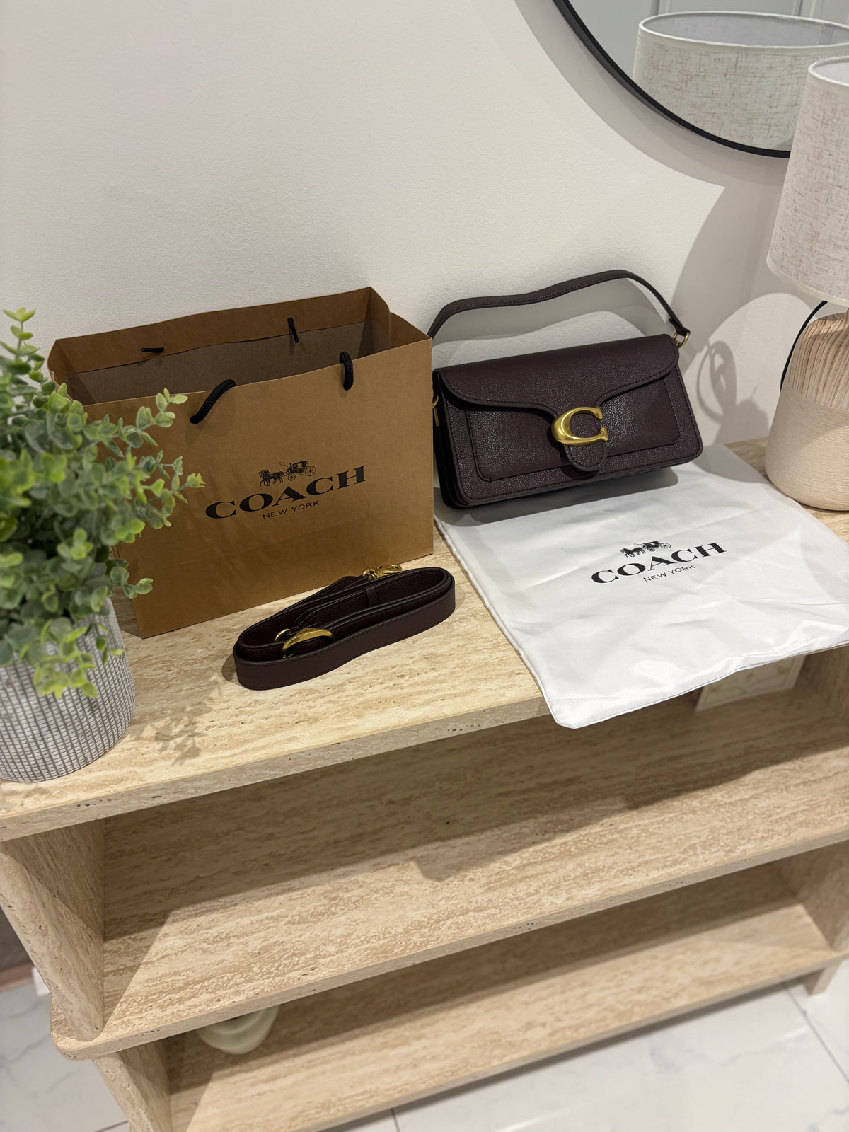 Sac à main Coach pebble tabby Marron